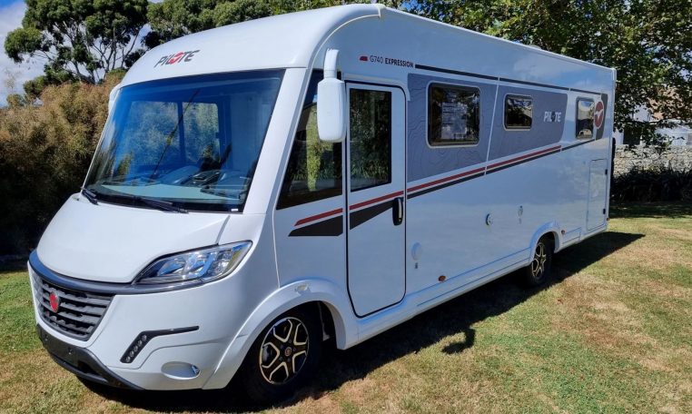 Fiat Ducato Pilote G740FC motorhome exterior profile view.