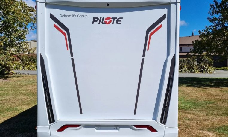 Fiat Ducato Pilote G740FC motorhome exterior rear view.