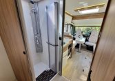 Fiat Ducato Pilote G740FC motorhome interior view showcasing the spacious separate shower.
