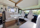 Fiat Ducato Pilote G740FC motorhome interior view showcasing the swivel cab seats.