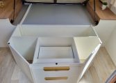 Fiat Ducato Pilote G740FC motorhome interior view highlighting the underbed storage.