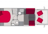 Fiat Ducato Pilote P746FC motorhome interior floorplan.
