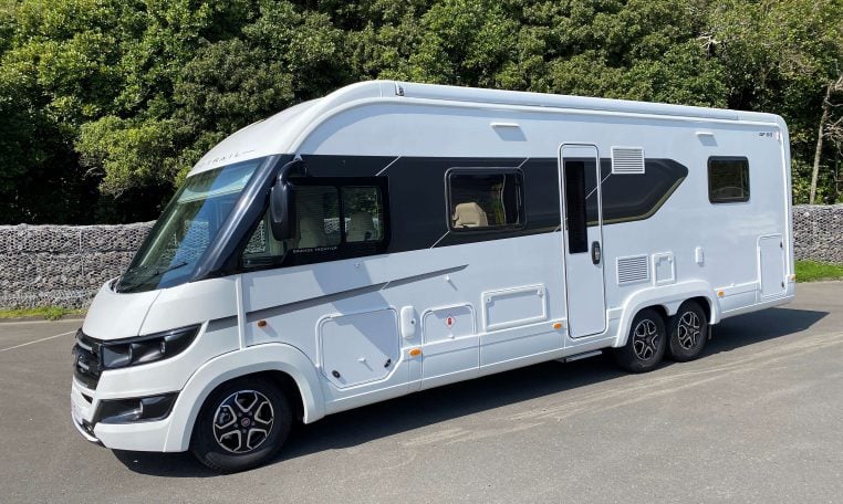 Auto-Trail Grand Frontier GF88 motorhome exterior profile view showing the front and habitation side.