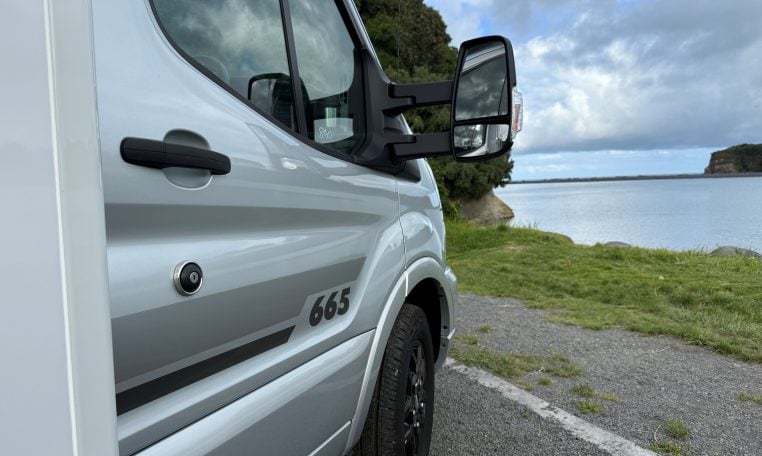 Modern Roller Team Zefiro 665 motorhome side decals with sleek graphics enhancing exterior style, durability and premium finish for touring vehicles.