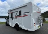 Large garage in a Roller Team Zefiro 665 motorhome for storing equipment and luggage.